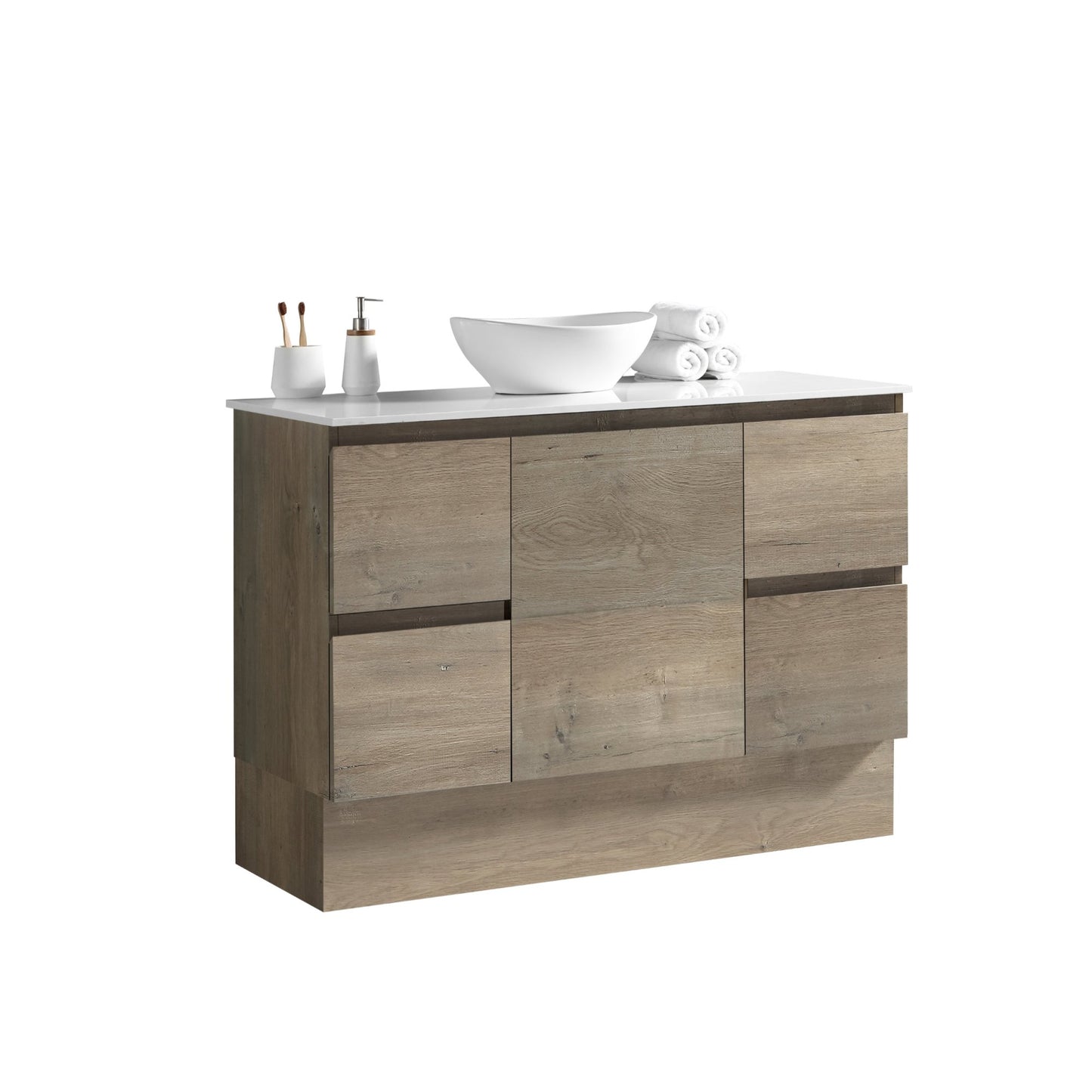 MELA - PADDY 1200 Sorrento Oak Wall Hung Vanity with Door & Drawers