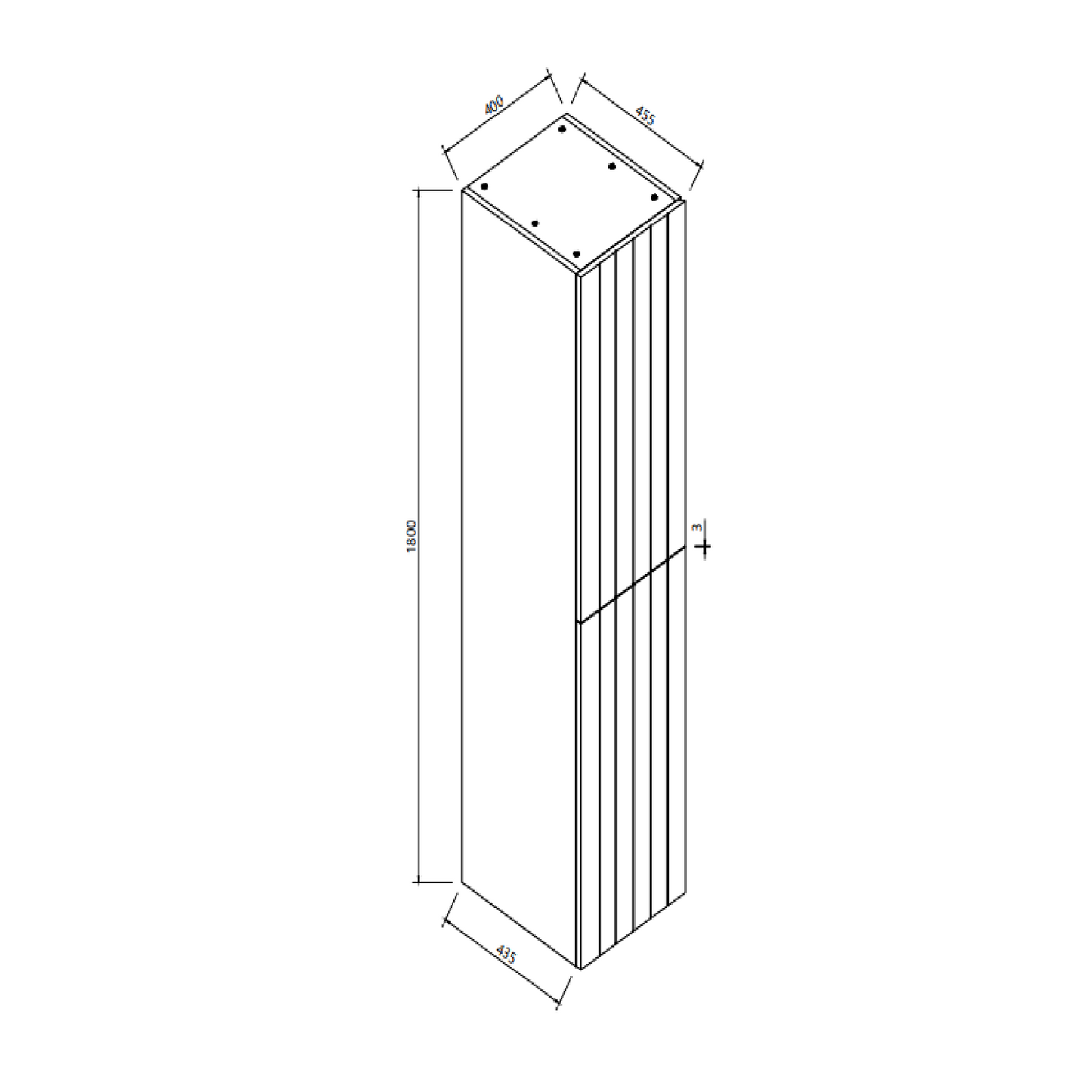 MELA - PASTEL 400 Matt White Wall Hung Tallboy