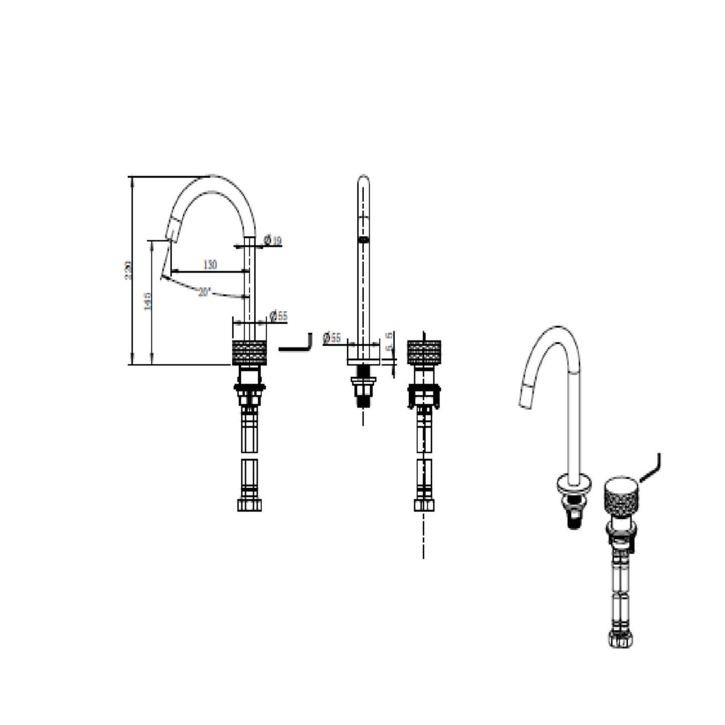 MELA - SELTEN Basin Mixer Brushed Nickel