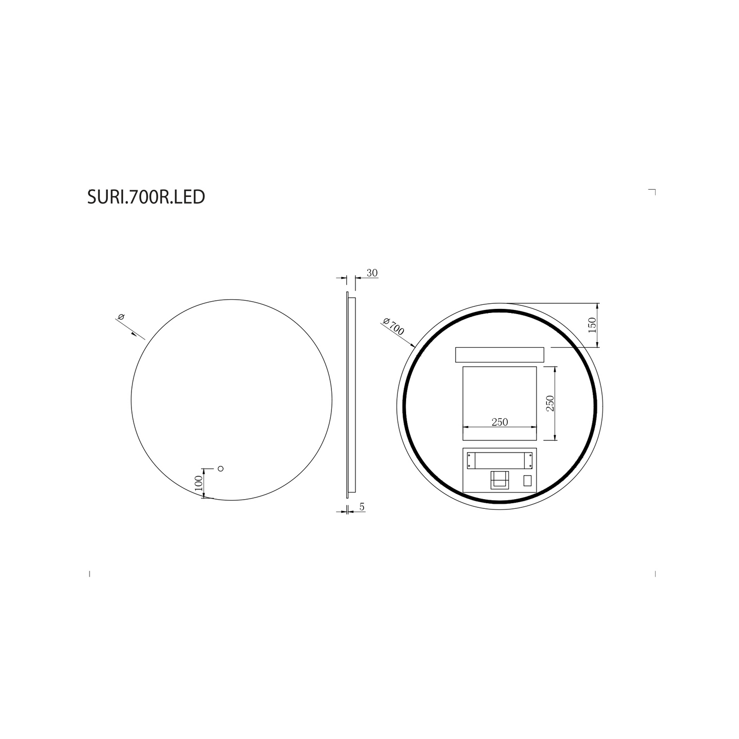 MELA - SURI 700 LED Round Mirror