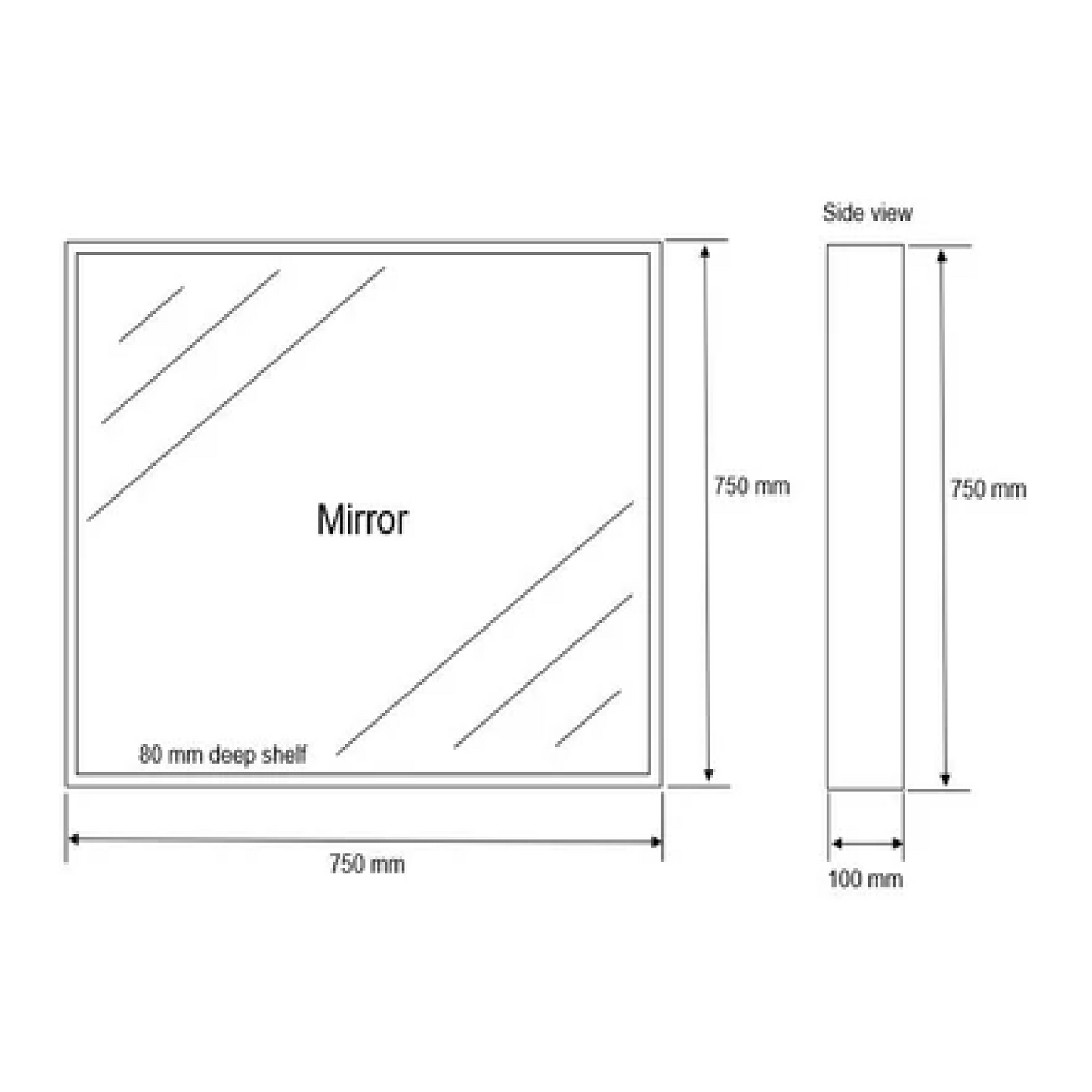 MELA - VINA 750 Walnut Box Frame Mirror