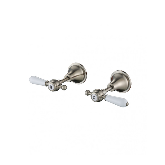Modern National - Bordeaux Wall Tops 1/4 Turn Brushed Nickel