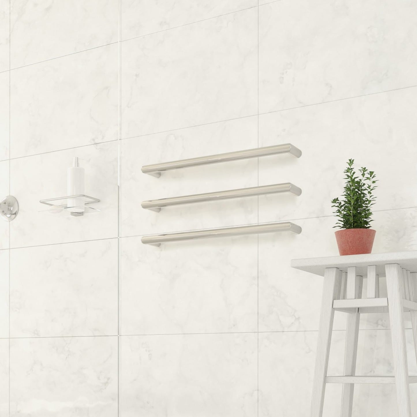 THERMORAIL - DSR6 Round Single Bar Polished Heated Towel Rail