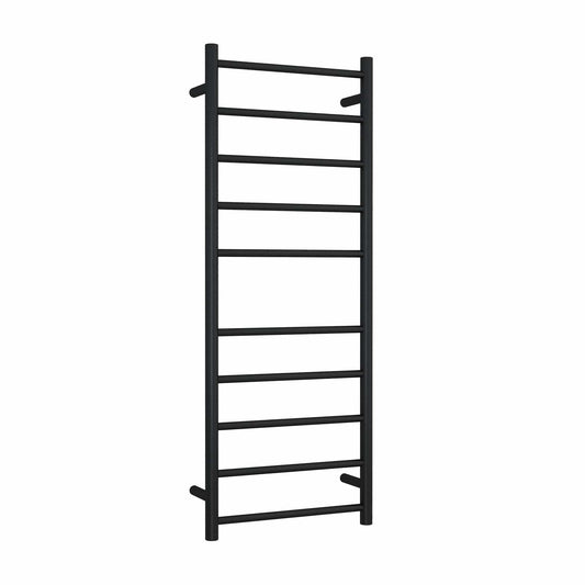 THERMORAIL - SR19MB Matt Black Round Ladder Heated Towel Rail