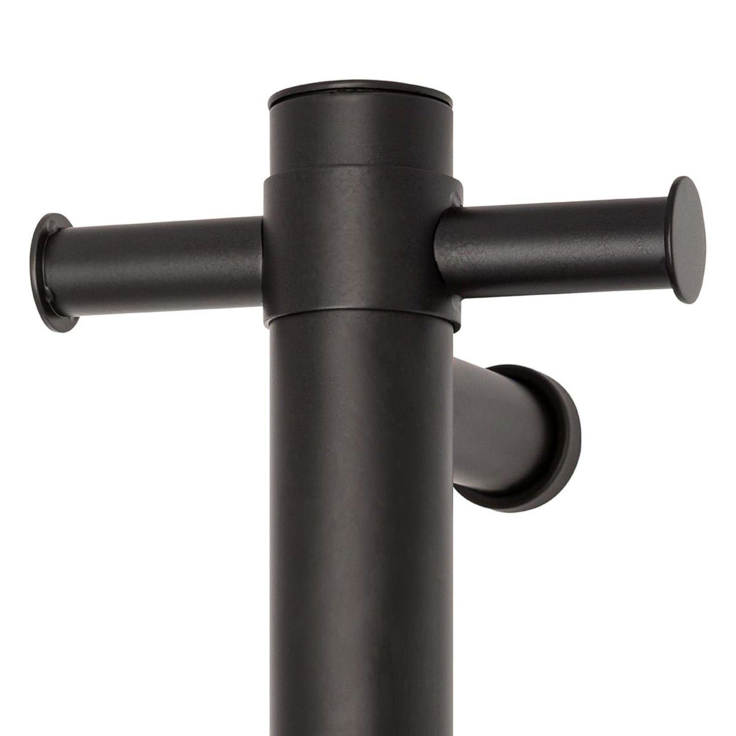 THERMORAIL - VS900HB Matt Black Round Vertical Single Heated Rail