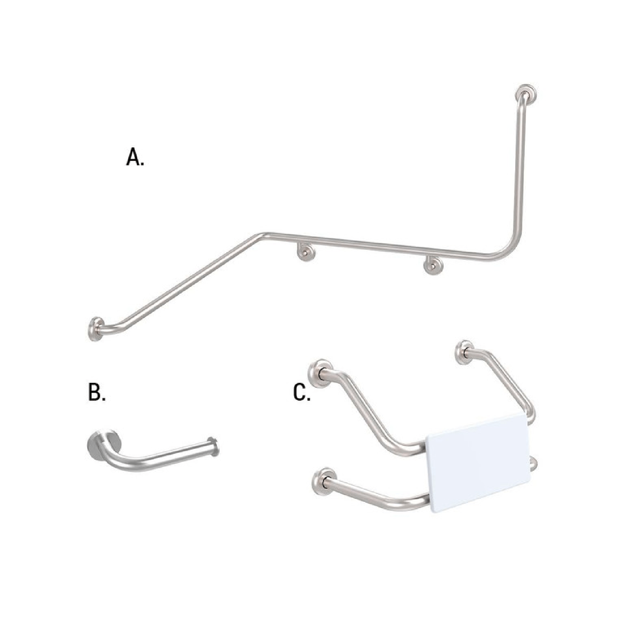 CONSERV - Accessible Sanitary Facilities 116 Combination Set Clam Flange Brushed Stainless - UAT Accessories - from our - Conserv - supplier–available at Bathroom City Perth