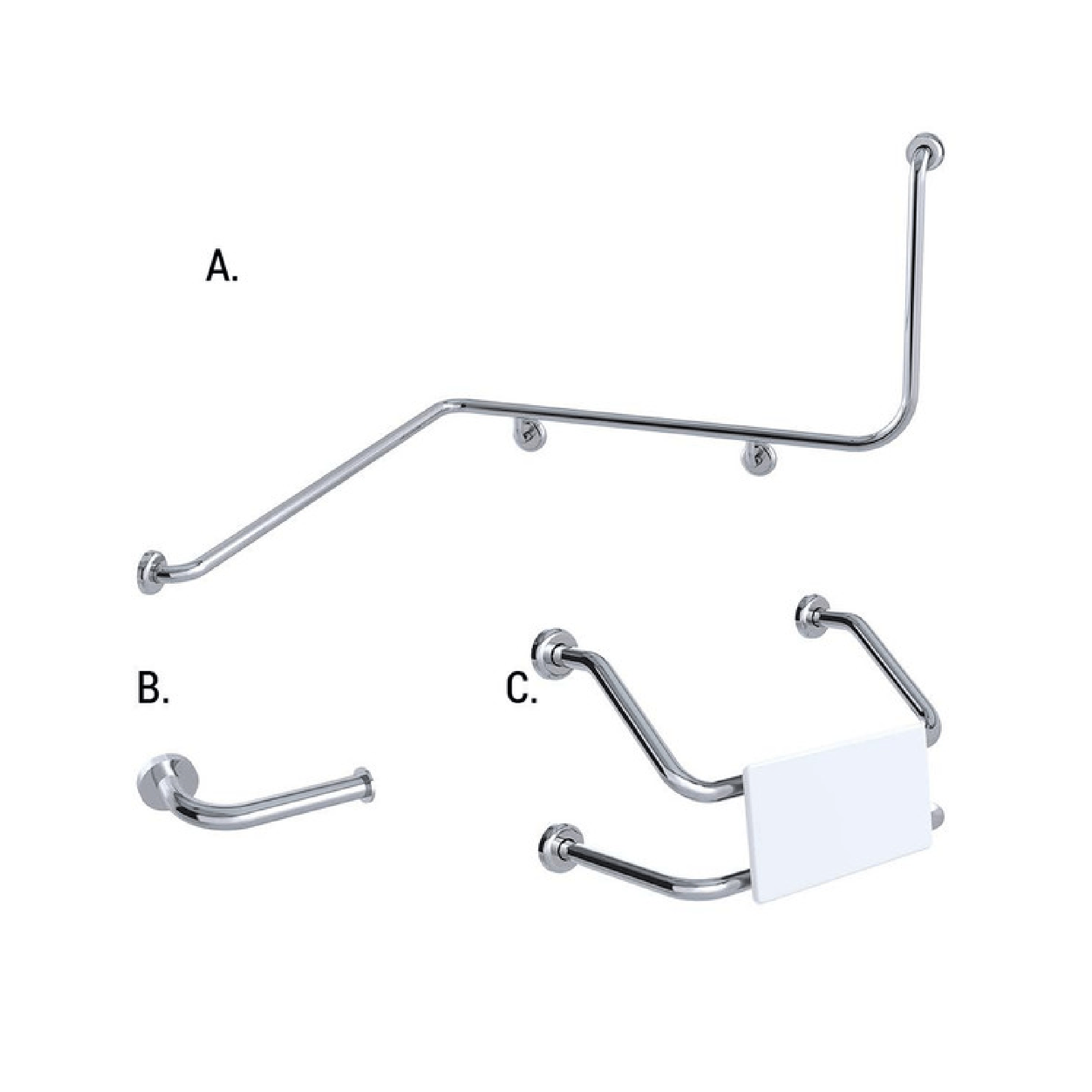 CONSERV - Accessible Sanitary Facilities 116 Combination Set Clam Flange Polish Supreme - UAT Accessories - from our - Conserv - supplier–available at Bathroom City Perth