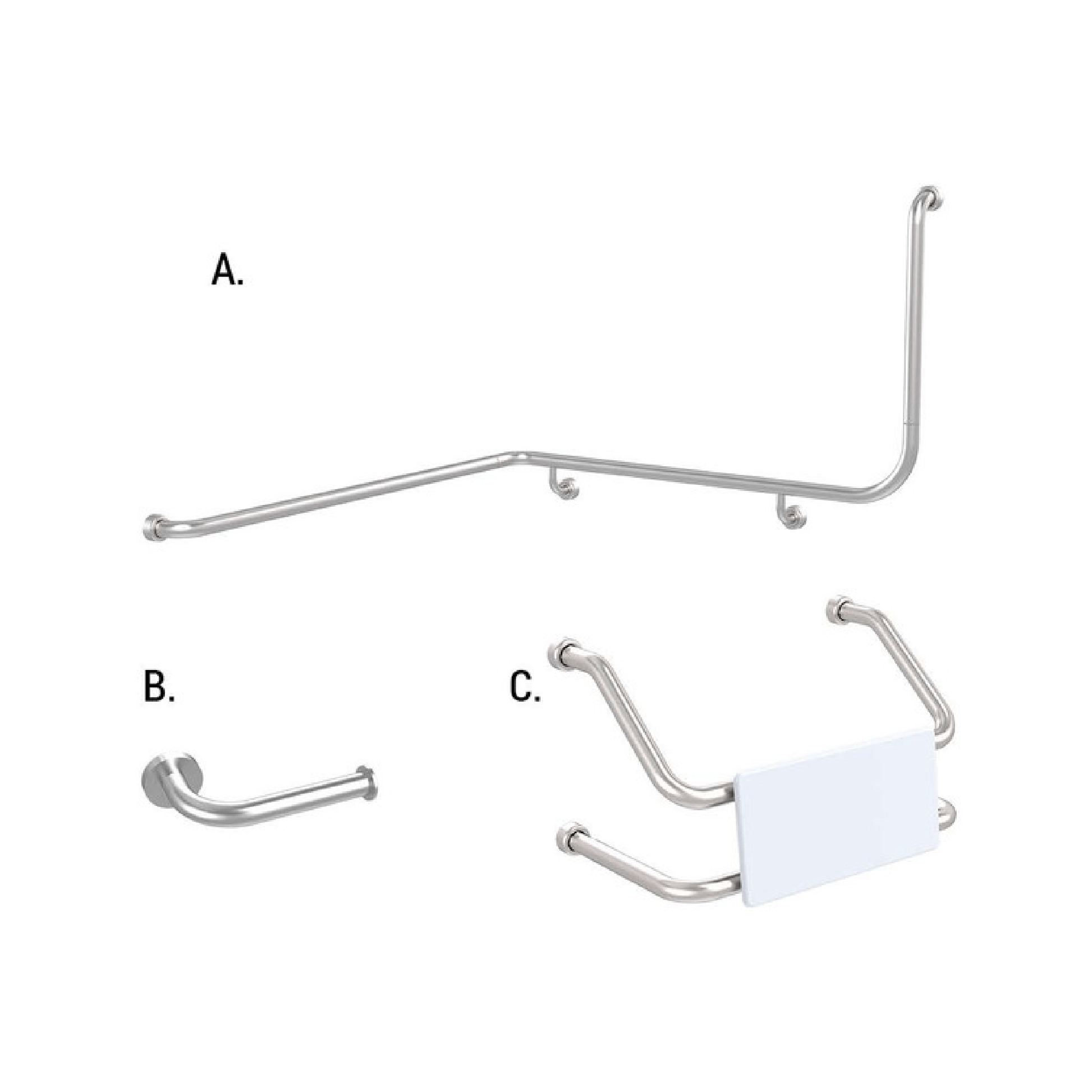 CONSERV - Accessible Sanitary Facilities 116 Combination Set Hygienic Seal Brushed Stainless - UAT Accessories - from our - Conserv - supplier–available at Bathroom City Perth