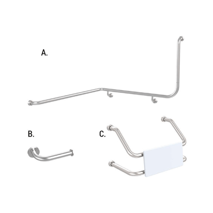 CONSERV - Accessible Sanitary Facilities 116 Combination Set Hygienic Seal Brushed Stainless - UAT Accessories - from our - Conserv - supplier–available at Bathroom City Perth
