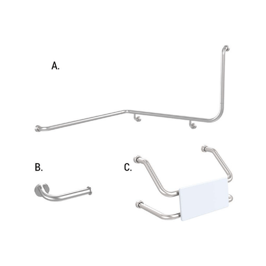 CONSERV - Accessible Sanitary Facilities 116 Combination Set Hygienic Seal Brushed Stainless - UAT Accessories - from our - Conserv - supplier–available at Bathroom City Perth