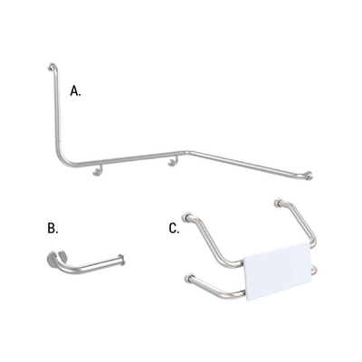 CONSERV 116 combination set with hygienic seal in brushed stainless finish available at Bathroom City Perth