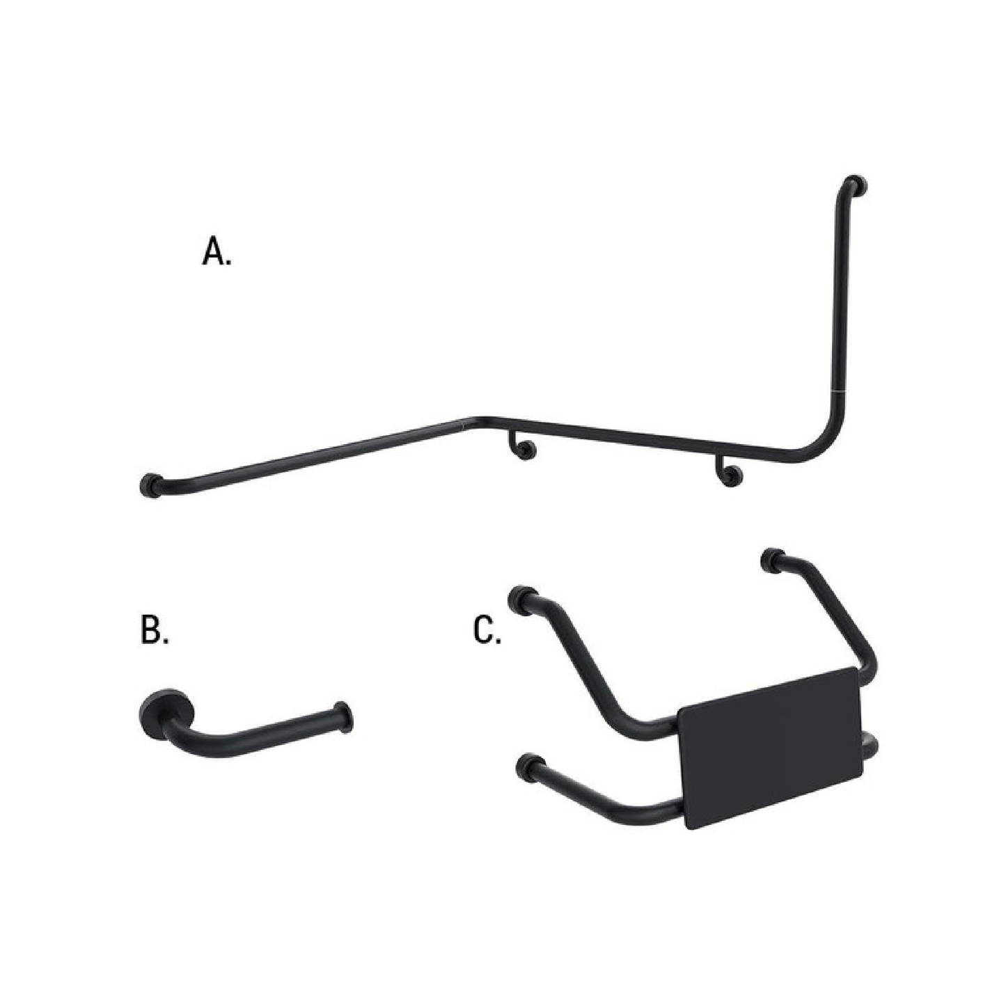 CONSERV - Accessible Sanitary Facilities 116 Combination Set Hygienic Seal Matt Black - UAT Accessories - from our - Conserv - supplier–available at Bathroom City Perth