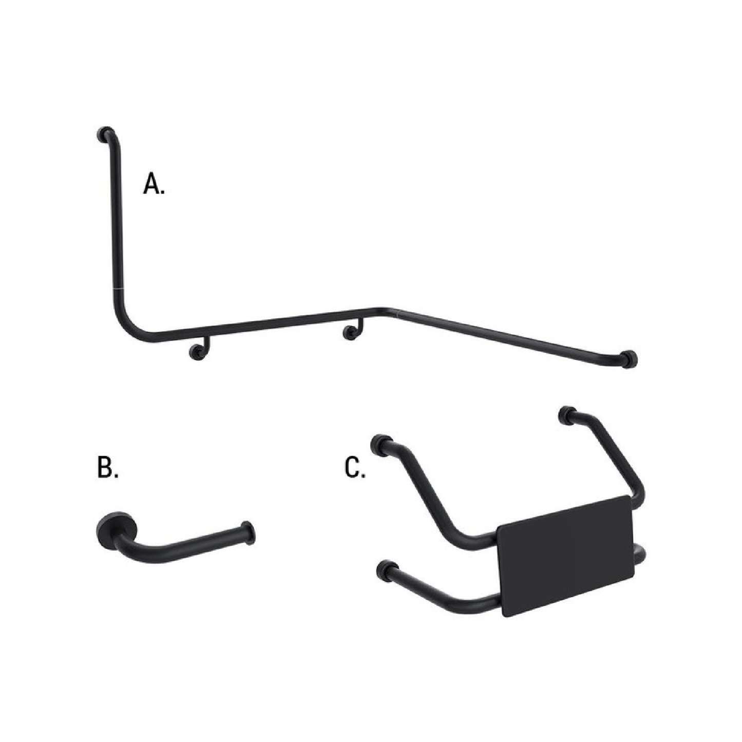 CONSERV - Accessible Sanitary Facilities 116 Combination Set Hygienic Seal Matt Black - UAT Accessories - from our - Conserv - supplier–available at Bathroom City Perth
