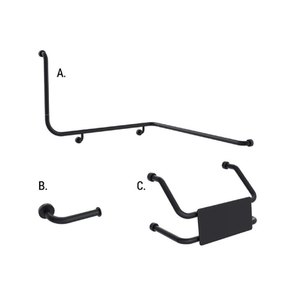 CONSERV - Accessible Sanitary Facilities 116 Combination Set Hygienic Seal Matt Black - UAT Accessories - from our - Conserv - supplier–available at Bathroom City Perth