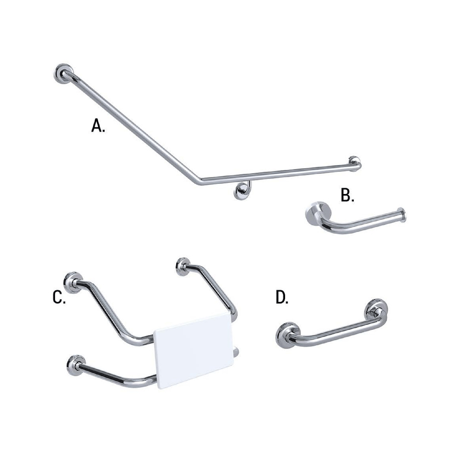 CONSERV - Accessible Sanitary Facilities 877 Combination Set Clam Flange Polish Supreme - UAT Accessories - from our - Conserv - supplier–available at Bathroom City Perth
