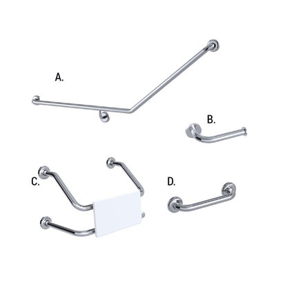 CONSERV - Accessible Sanitary Facilities 877 Combination Set Clam Flange Polish Supreme - UAT Accessories - from our - Conserv - supplier–available at Bathroom City Perth