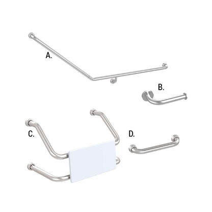 CONSERV - Accessible Sanitary Facilities 877 Combination Set Hygienic Seal Brushed Stainless - UAT Accessories - from our - Conserv - supplier–available at Bathroom City Perth