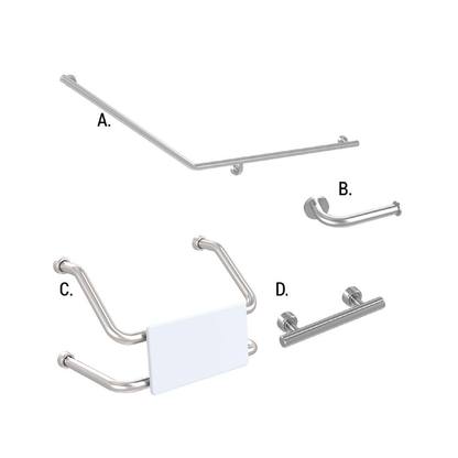 CONSERV - Accessible Sanitary Facilities 877 Combination Set Linear Brushed Stainless - UAT Accessories - from our - Conserv - supplier–available at Bathroom City Perth
