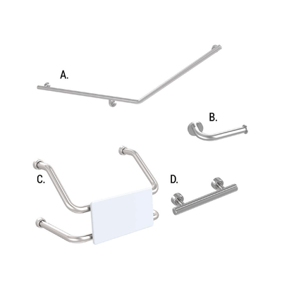 CONSERV 877 combination set with linear design in brushed stainless finish available at Bathroom City Perth