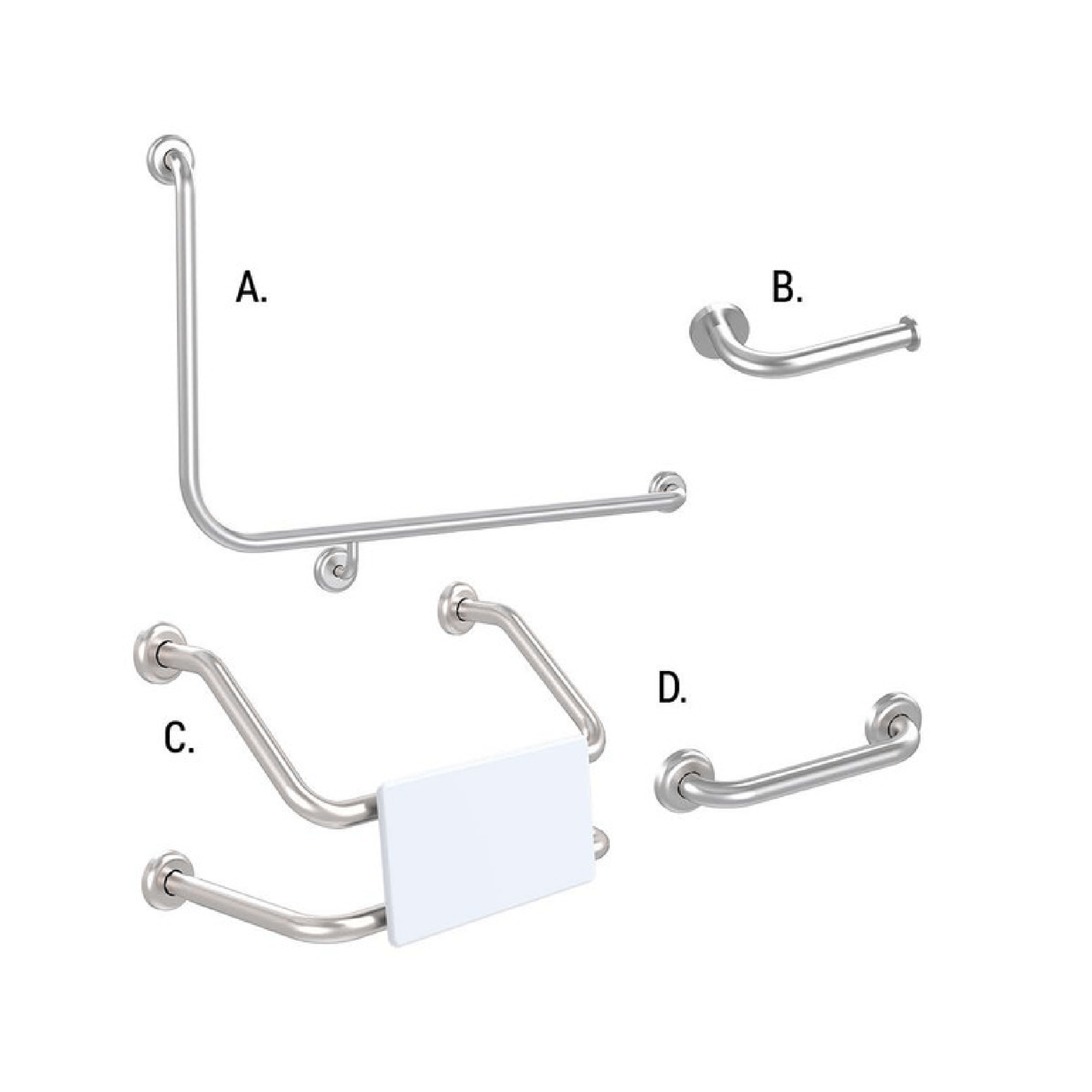 CONSERV - Accessible Sanitary Facilities 966 Combination Set Clam Flange Brushed Stainless - UAT Accessories - from our - Conserv - supplier–available at Bathroom City Perth