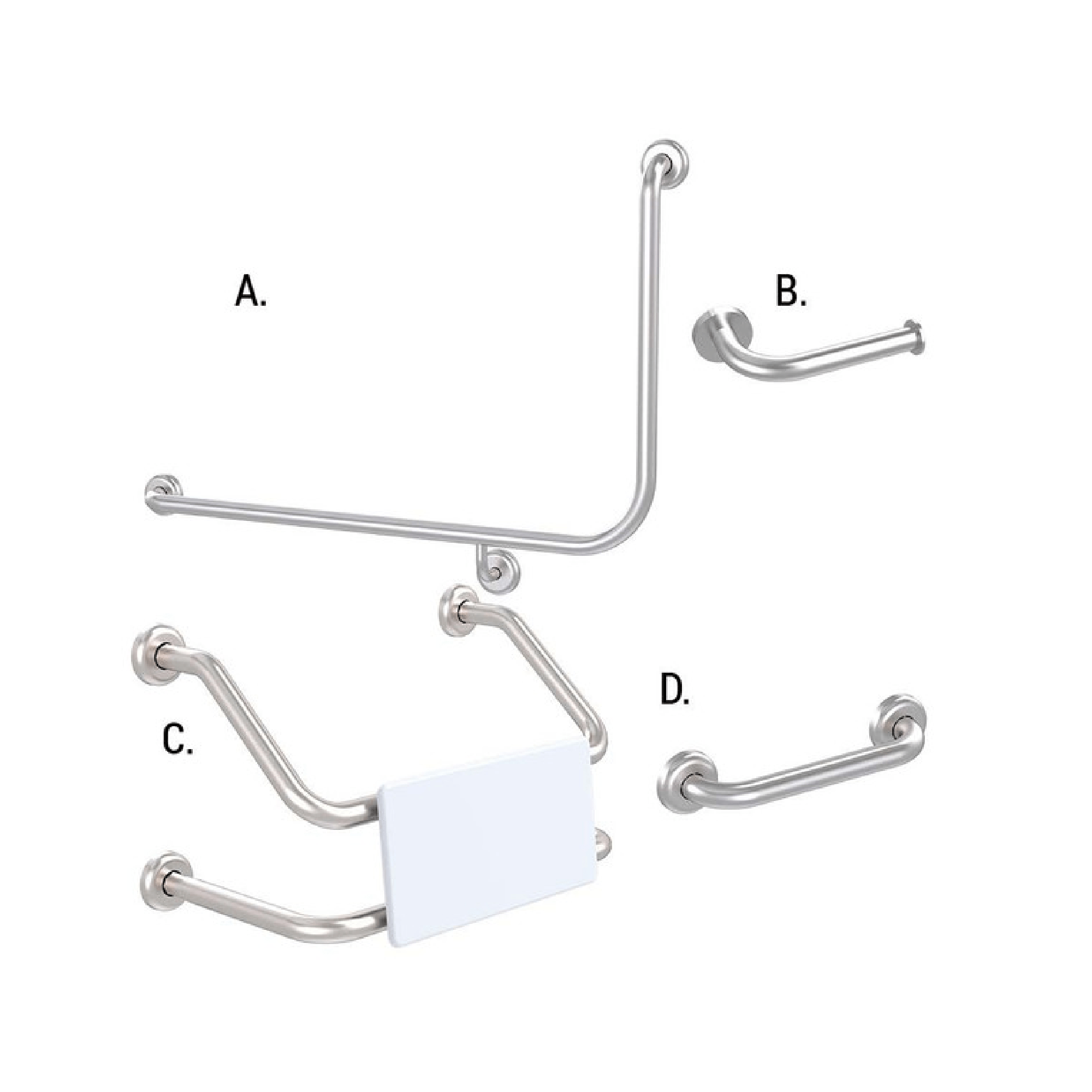 CONSERV - Accessible Sanitary Facilities 966 Combination Set Clam Flange Brushed Stainless - UAT Accessories - from our - Conserv - supplier–available at Bathroom City Perth
