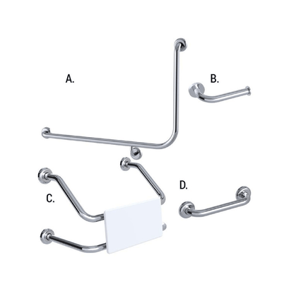 CONSERV - Accessible Sanitary Facilities 966 Combination Set Clam Flange Polish Supreme - UAT Accessories - from our - Conserv - supplier–available at Bathroom City Perth