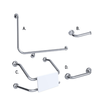 CONSERV - Accessible Sanitary Facilities 966 Combination Set Clam Flange Polish Supreme - UAT Accessories - from our - Conserv - supplier–available at Bathroom City Perth