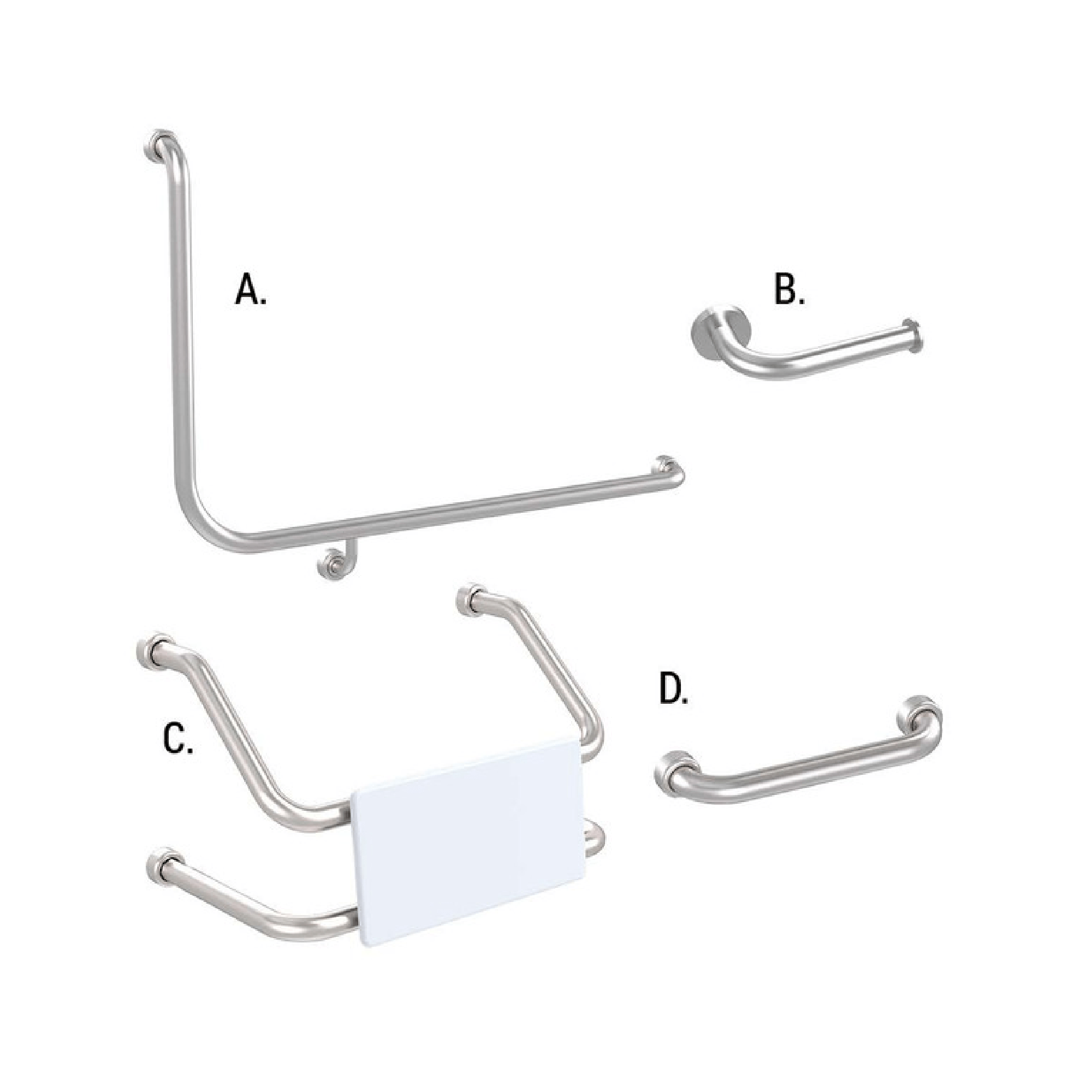 CONSERV - Accessible Sanitary Facilities 966 Combination Set Hygienic Seal Brushed Stainless - UAT Accessories - from our - Conserv - supplier–available at Bathroom City Perth