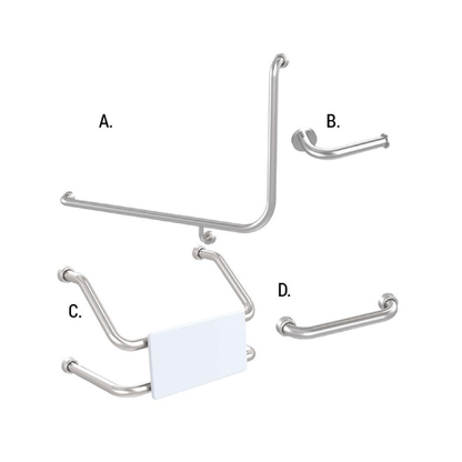 CONSERV - Accessible Sanitary Facilities 966 Combination Set Hygienic Seal Brushed Stainless - UAT Accessories - from our - Conserv - supplier–available at Bathroom City Perth