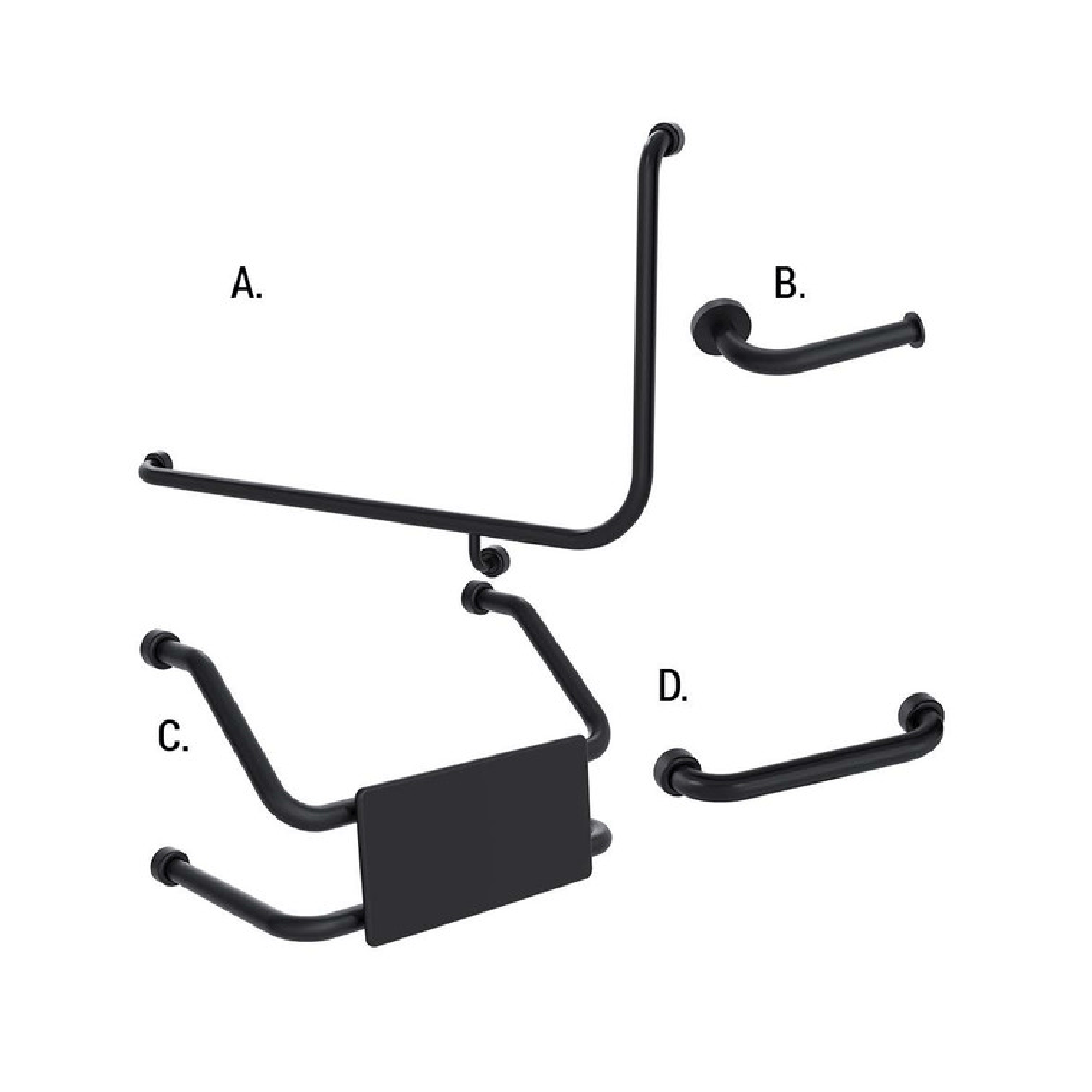 CONSERV - Accessible Sanitary Facilities 966 Combination Set Hygienic Seal Matt Black - UAT Accessories - from our - Conserv - supplier–available at Bathroom City Perth