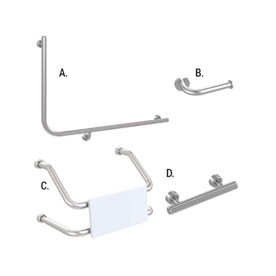 CONSERV 966 combination set with linear design in brushed stainless finish – available at Bathroom City Perth