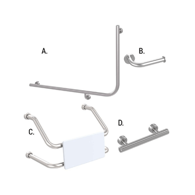 CONSERV 966 combination set with linear design in brushed stainless finish – available at Bathroom City Perth