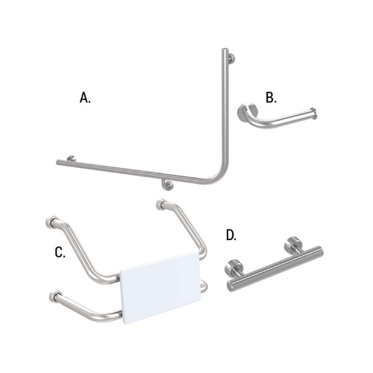 CONSERV - Accessible Sanitary Facilities 966 Combination Set Linear Brushed Stainless - UAT Accessories - from our - Conserv - supplier–available at Bathroom City Perth