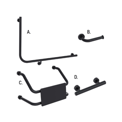 CONSERV 966 combination set with linear design in matt black finish –available at Bathroom City Perth