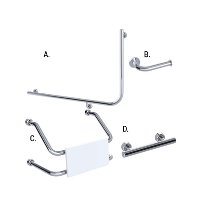 CONSERV 966 combination set with linear design in polish supreme finish available at Bathroom City Perth