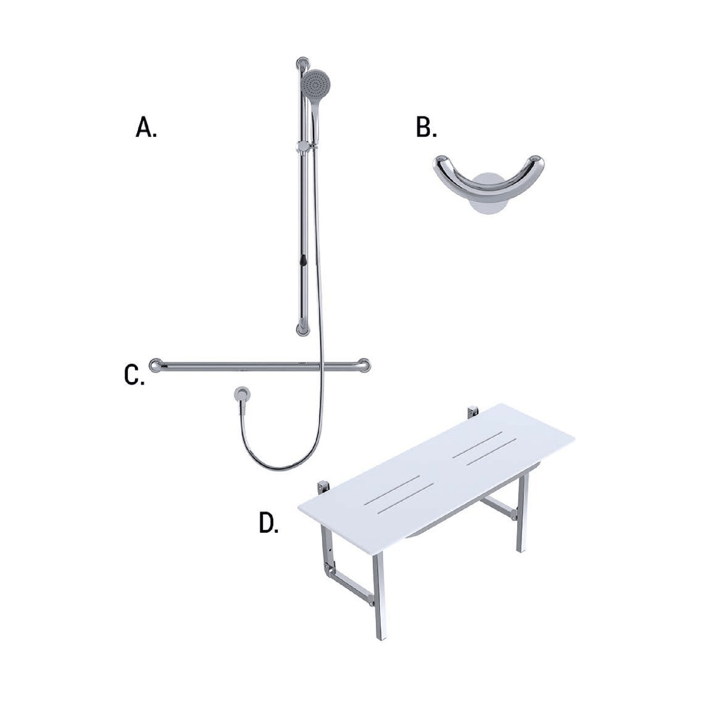 CONSERV - Accessible Shower Recess 01803 Combination Set Hygienic Seal Polish Supreme - UAT Accessories - from our - Conserv - supplier–available at Bathroom City Perth