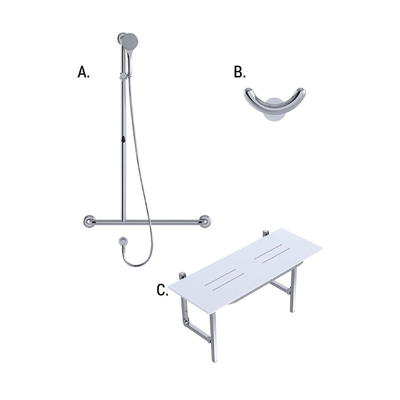 CONSERV 01820 combination set with clam flange in polish supreme finish – available at Bathroom City Perth