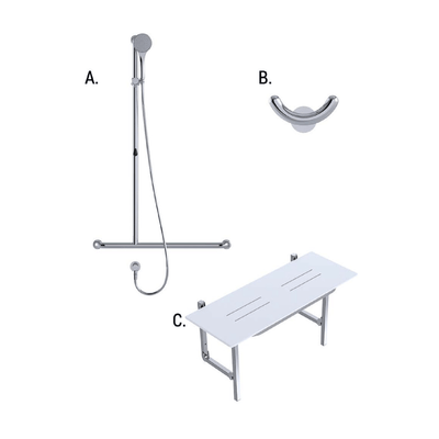 CONSERV 01820 combination set with hygienic seal in polish supreme finish available at Bathroom City Perth
