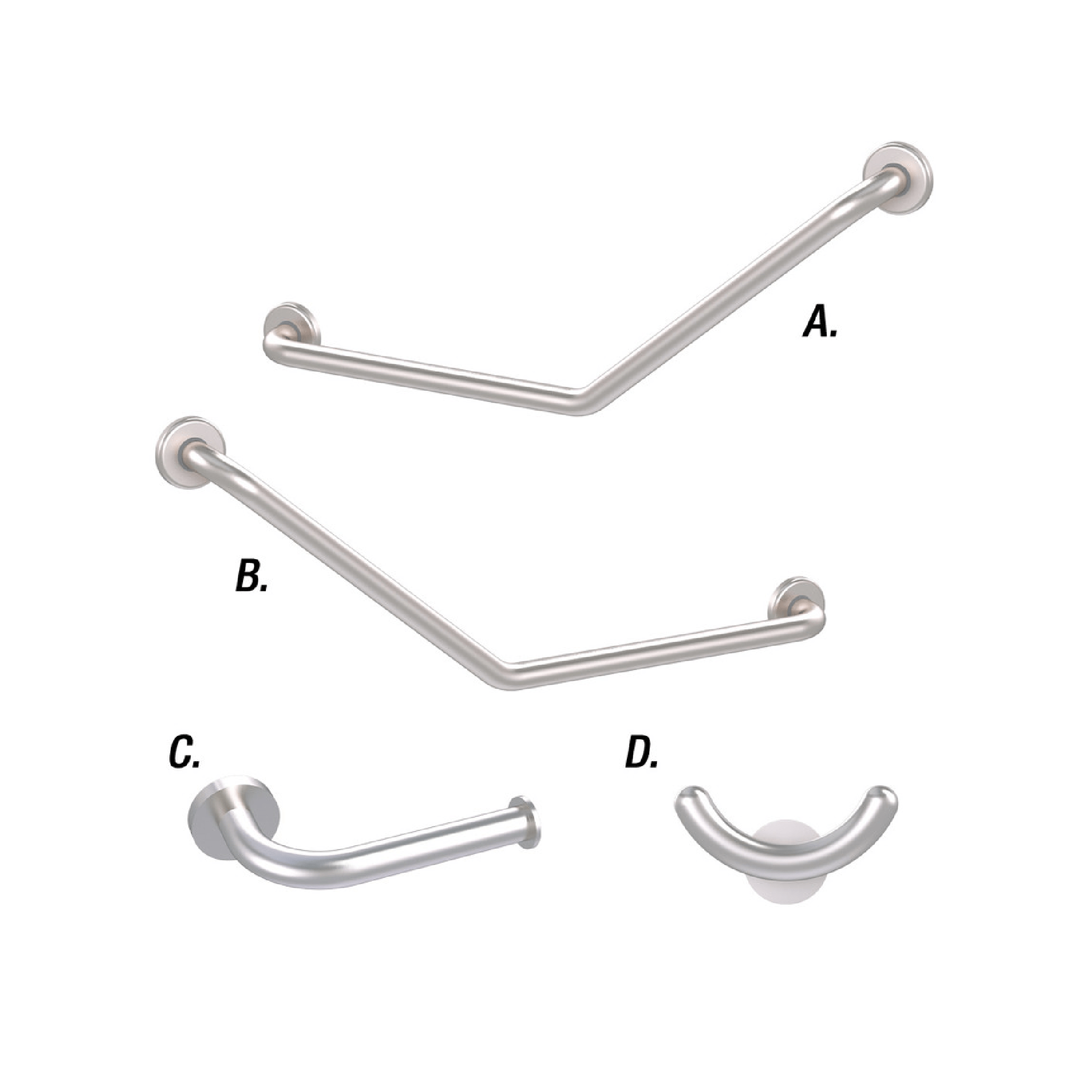 CONSERV - Ambulant Accessible Sanitary Compartment 045 Combination Set Clam Flange Brushed Stainless - UAT Accessories - from our - Conserv - supplier–available at Bathroom City Perth
