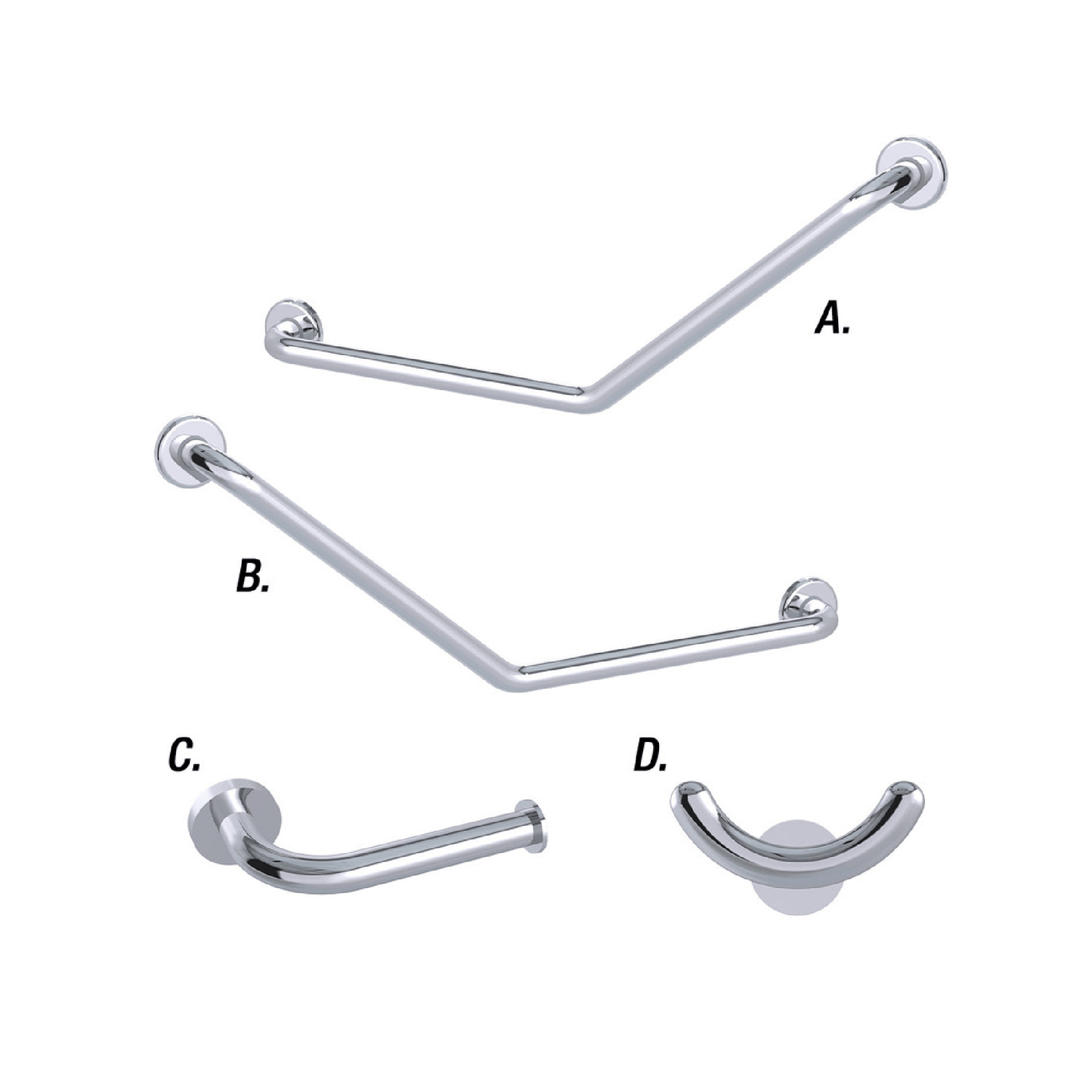 CONSERV - Ambulant Accessible Sanitary Compartment 045 Combination Set Clam Flange Polish Supreme - UAT Accessories - from our - Conserv - supplier–available at Bathroom City Perth