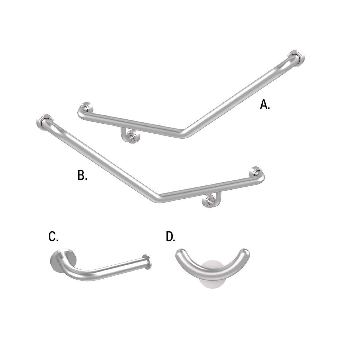 CONSERV - Ambulant Accessible Sanitary Compartment 045 Combination Set Hygienic Seal Brushed Stainless - UAT Accessories - from our - Conserv - supplier–available at Bathroom City Perth