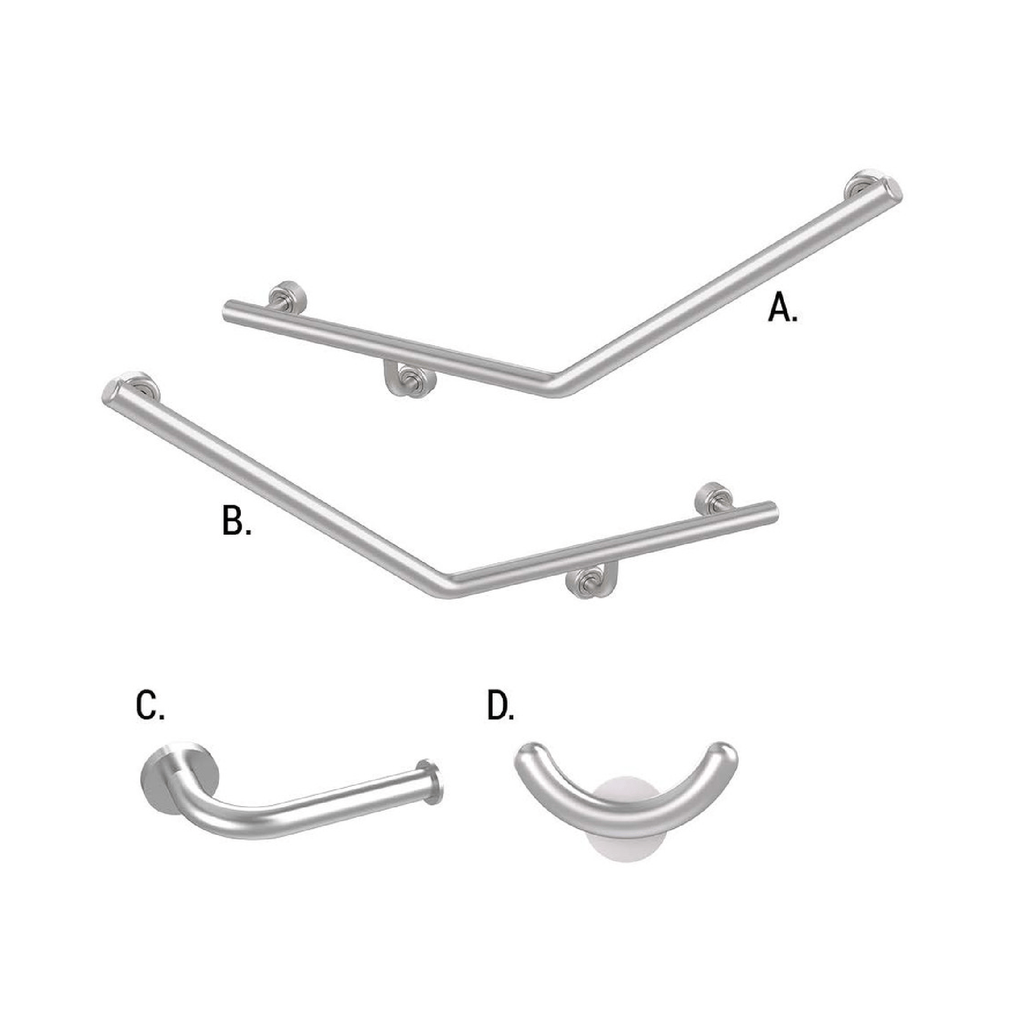 CONSERV - Ambulant Accessible Sanitary Compartment 045 Combination Set Linear Brushed Stainless - UAT Accessories - from our - Conserv - supplier–available at Bathroom City Perth