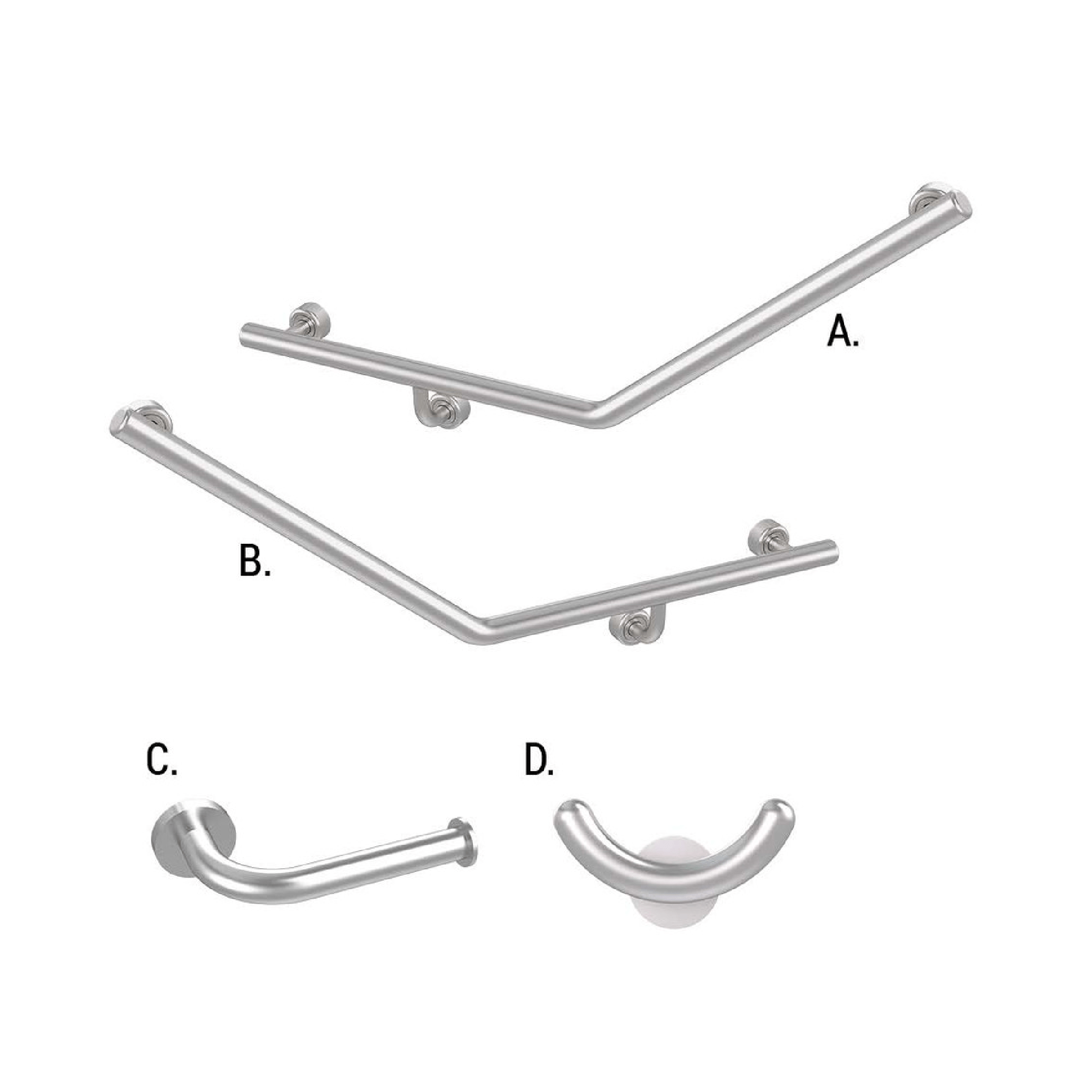 CONSERV - Ambulant Accessible Sanitary Compartment 045 Combination Set Linear Brushed Stainless - UAT Accessories - from our - Conserv - supplier–available at Bathroom City Perth