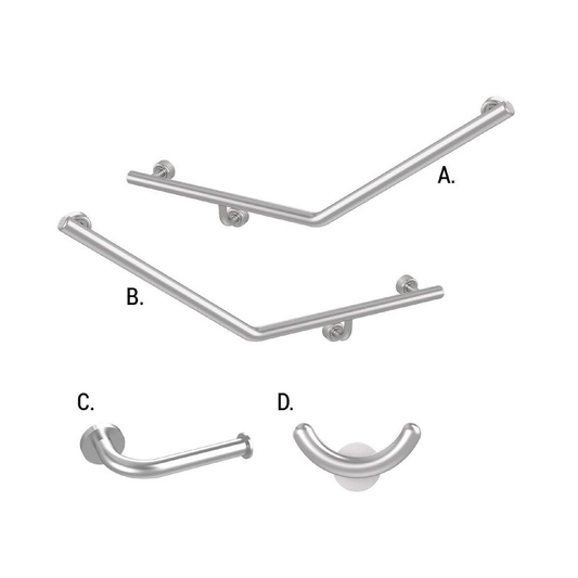 CONSERV - Ambulant Accessible Sanitary Compartment 045 Combination Set Linear Brushed Stainless - UAT Accessories - from our - Conserv - supplier–available at Bathroom City Perth