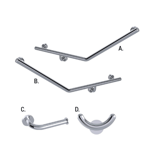 CONSERV - Ambulant Accessible Sanitary Compartment 045 Combination Set Linear Polish Supreme - UAT Accessories - from our - Conserv - supplier–available at Bathroom City Perth