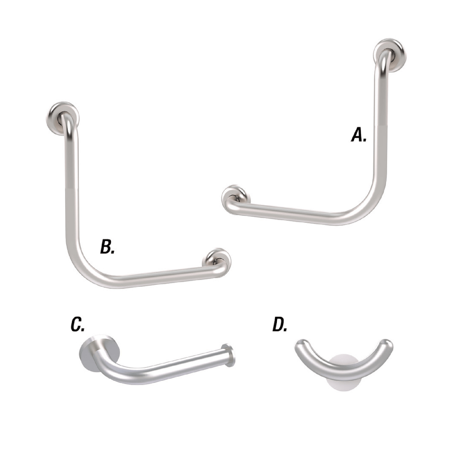 CONSERV - Ambulant Accessible Sanitary Compartment 454 Combination Set Clam Flange Brushed Stainless - UAT Accessories - from our - Conserv - supplier–available at Bathroom City Perth