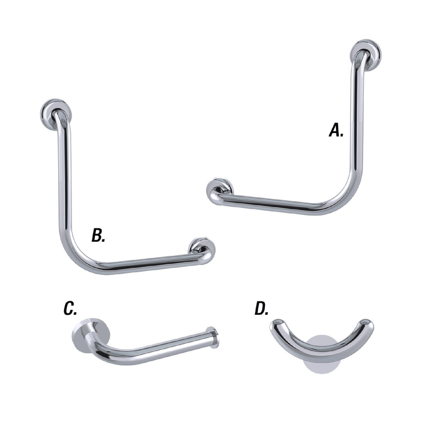 CONSERV - Ambulant Accessible Sanitary Compartment 454 Combination Set Clam Flange Polish Supreme - UAT Accessories - from our - Conserv - supplier–available at Bathroom City Perth