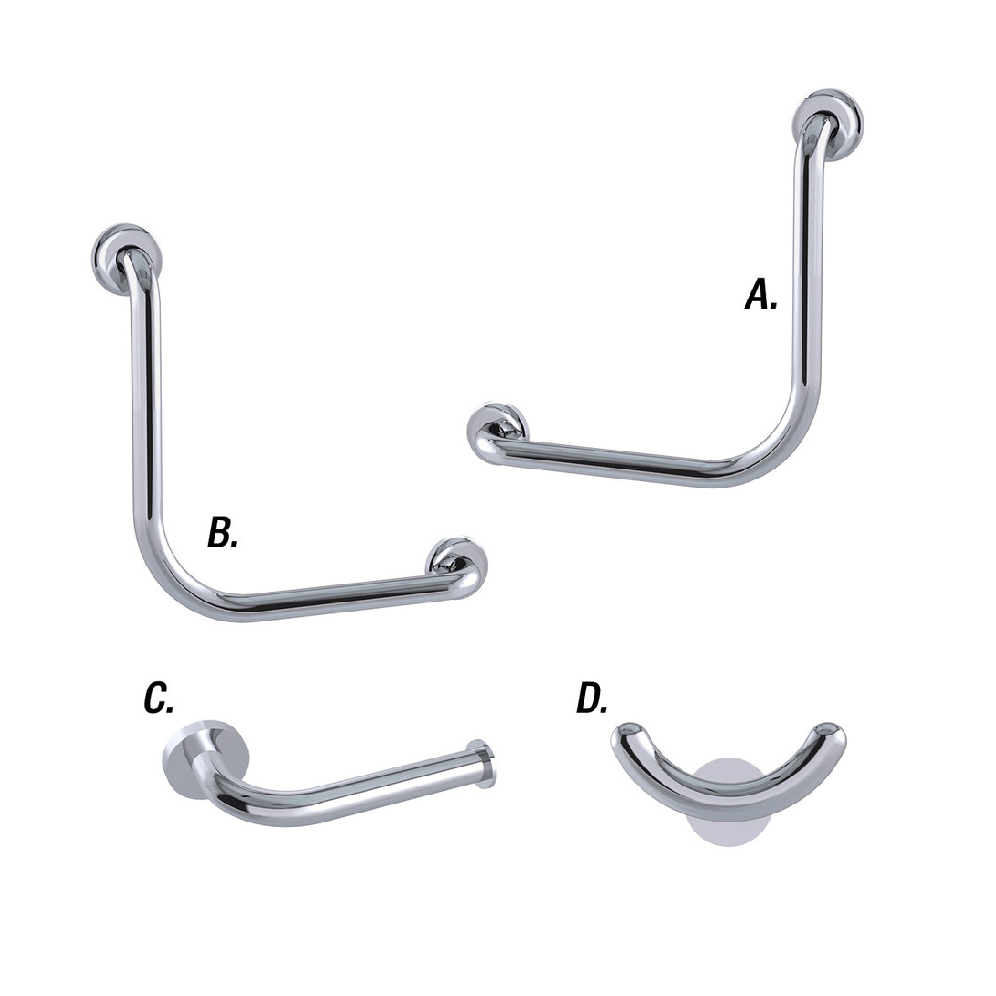 CONSERV - Ambulant Accessible Sanitary Compartment 454 Combination Set Clam Flange Polish Supreme - UAT Accessories - from our - Conserv - supplier–available at Bathroom City Perth