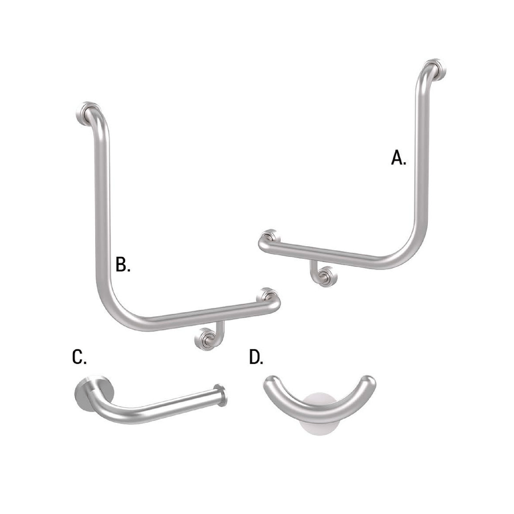 CONSERV - Ambulant Accessible Sanitary Compartment 454 Combination Set Hygienic Seal Brushed Stainless - UAT Accessories - from our - Conserv - supplier–available at Bathroom City Perth