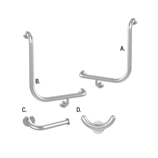 CONSERV - Ambulant Accessible Sanitary Compartment 454 Combination Set Hygienic Seal Brushed Stainless - UAT Accessories - from our - Conserv - supplier–available at Bathroom City Perth